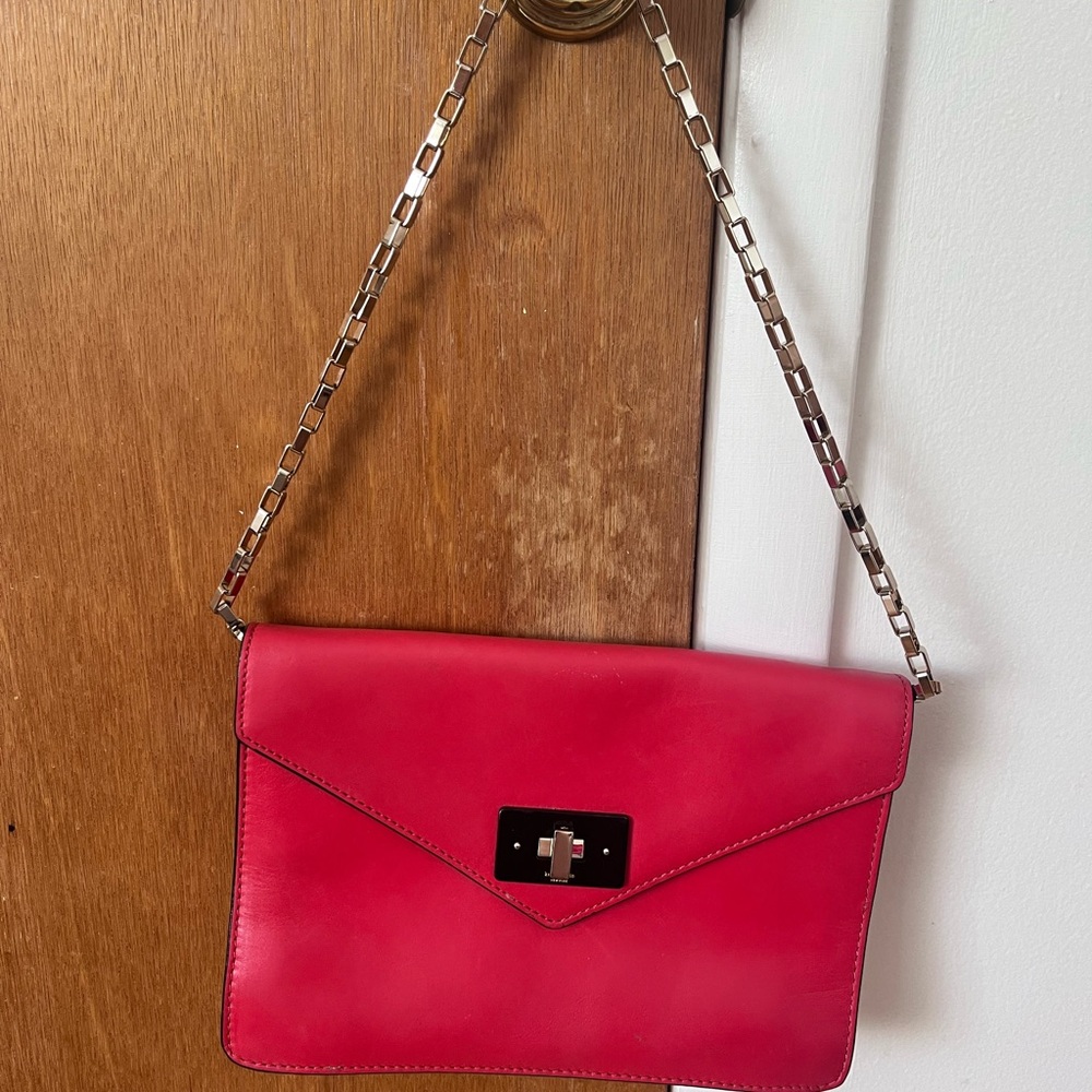 Kate Spade Pink Clutch with Chain Strap